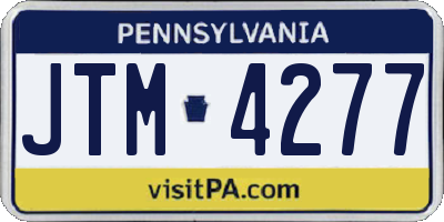 PA license plate JTM4277