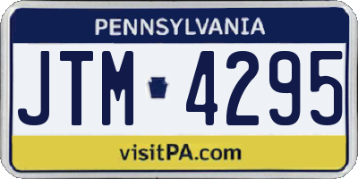 PA license plate JTM4295