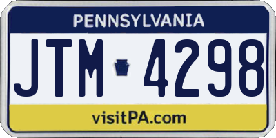 PA license plate JTM4298