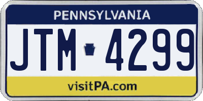 PA license plate JTM4299