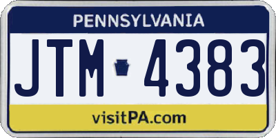 PA license plate JTM4383