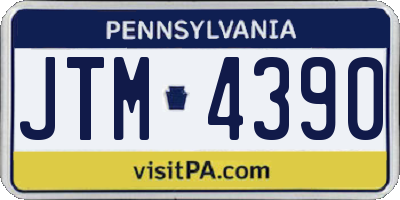 PA license plate JTM4390