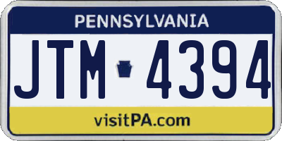 PA license plate JTM4394