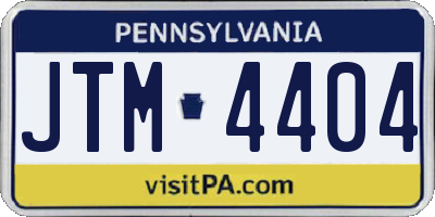 PA license plate JTM4404