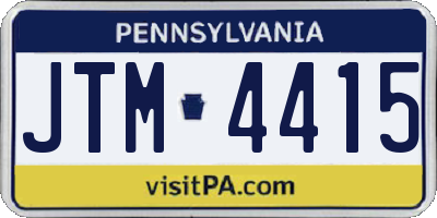 PA license plate JTM4415