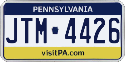 PA license plate JTM4426