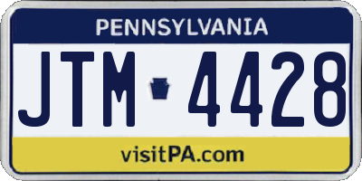 PA license plate JTM4428