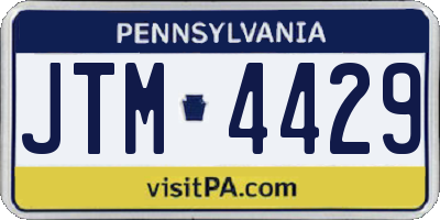 PA license plate JTM4429