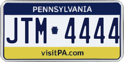 PA license plate JTM4444