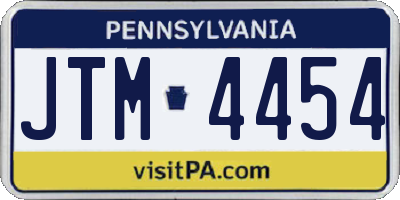 PA license plate JTM4454