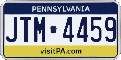 PA license plate JTM4459