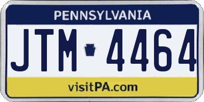 PA license plate JTM4464
