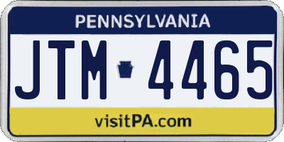 PA license plate JTM4465