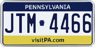 PA license plate JTM4466