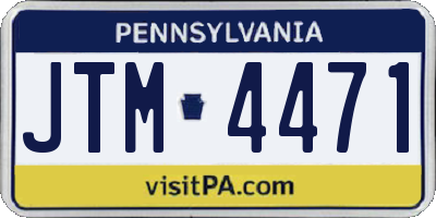 PA license plate JTM4471
