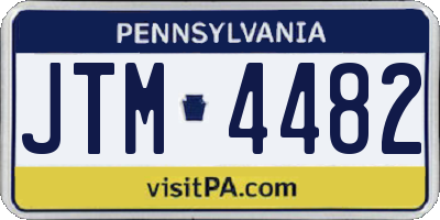 PA license plate JTM4482