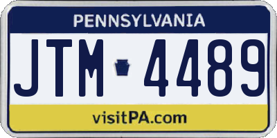 PA license plate JTM4489