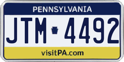 PA license plate JTM4492