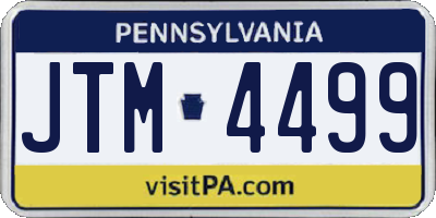 PA license plate JTM4499