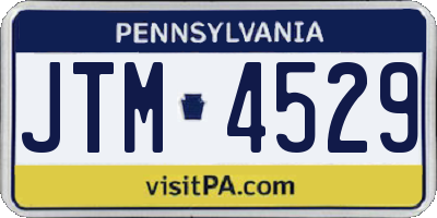 PA license plate JTM4529