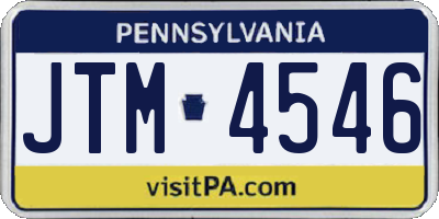 PA license plate JTM4546