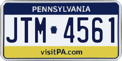 PA license plate JTM4561
