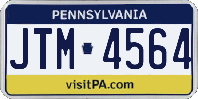 PA license plate JTM4564