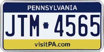 PA license plate JTM4565