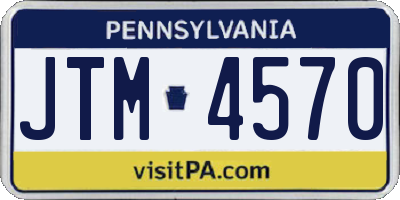 PA license plate JTM4570