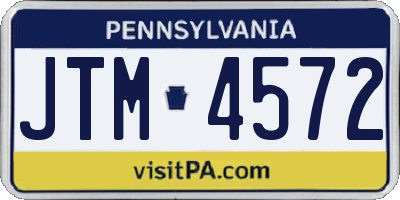 PA license plate JTM4572