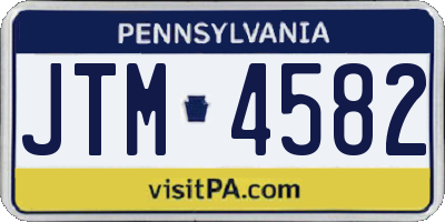 PA license plate JTM4582