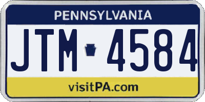 PA license plate JTM4584