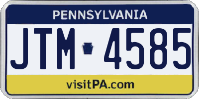 PA license plate JTM4585