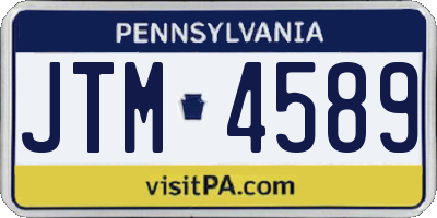 PA license plate JTM4589