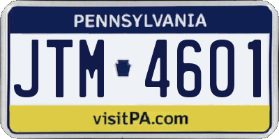 PA license plate JTM4601