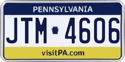 PA license plate JTM4606