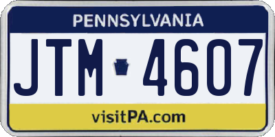PA license plate JTM4607