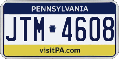 PA license plate JTM4608