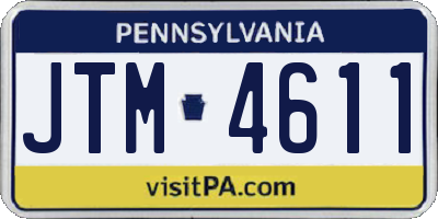 PA license plate JTM4611
