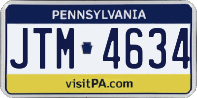 PA license plate JTM4634