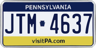 PA license plate JTM4637