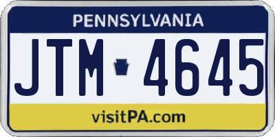 PA license plate JTM4645