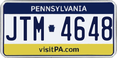 PA license plate JTM4648