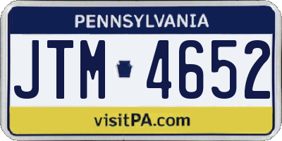 PA license plate JTM4652