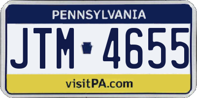 PA license plate JTM4655