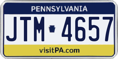 PA license plate JTM4657
