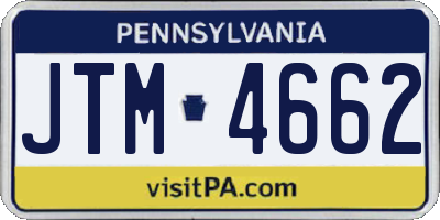 PA license plate JTM4662