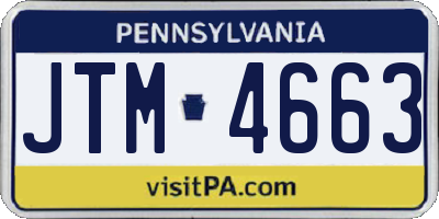 PA license plate JTM4663