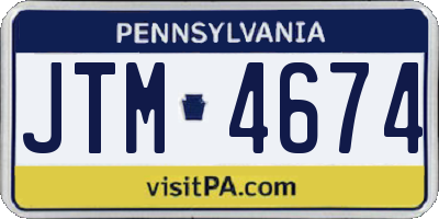 PA license plate JTM4674