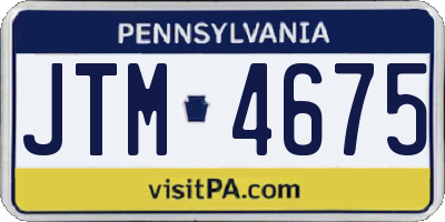 PA license plate JTM4675